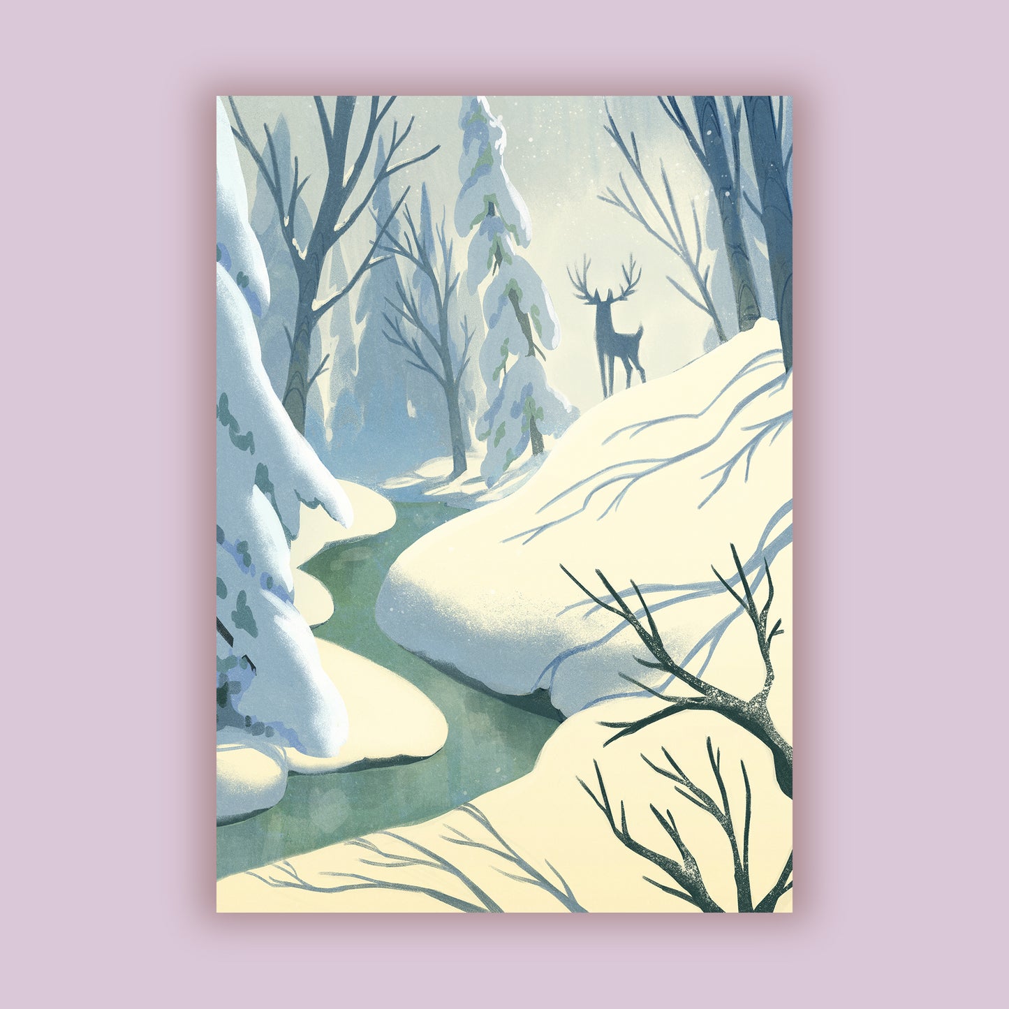 WINTER DEER • A5 Postcard Print