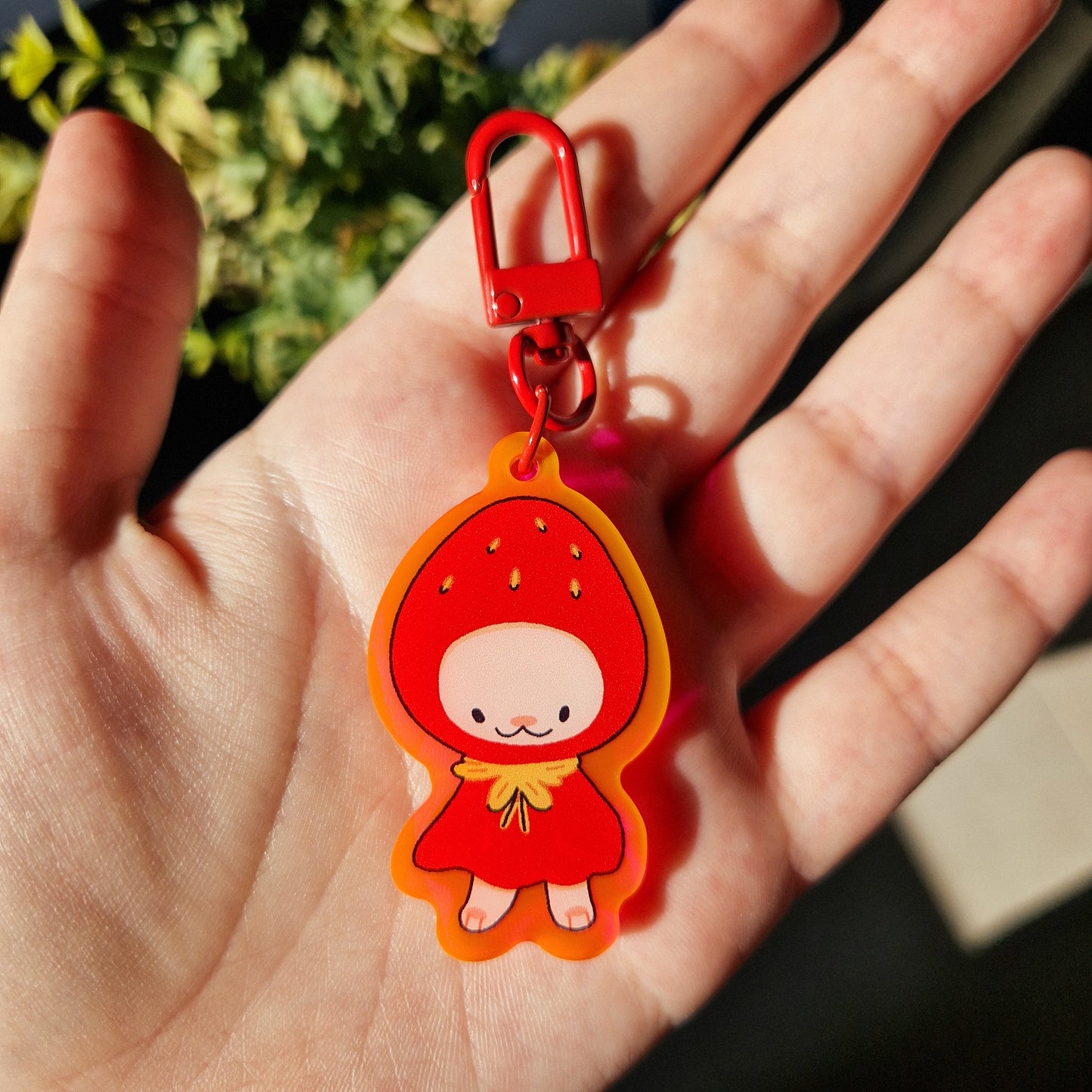 strawberry dress • acrylic keychain