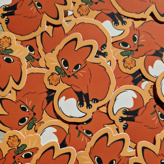 flower fox • sticker