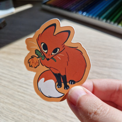 flower fox • sticker