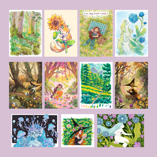 SMALL 2025 POSTCARDS BUNDLE • 5 random postcards